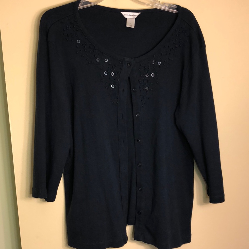 Clearance! Christopher and Banks cotton Navy Blue Cardigan in good shape.